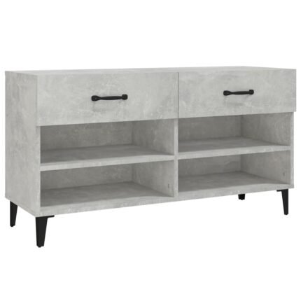 Armoire à chaussures range chaussures rangement meuble entrée couloir salon 102 x 35 x 55 cm bois d'ingénierie gris 02_0021785