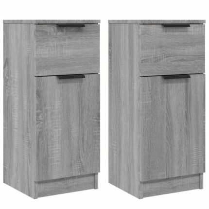 Buffet bahut commode armoire meuble de rangement organisateur cuisine salle de séjour salons lot de 2 sonoma 30 x 30 x 70 cm bois d'ingénierie gris 02_0036942