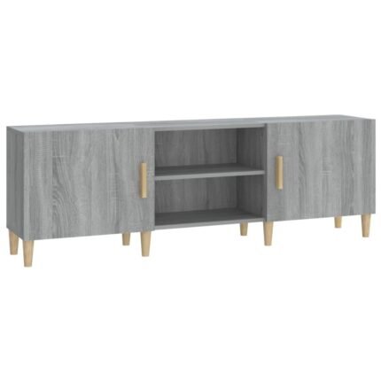 Meuble TV multimédia étagère télévision buffet téléviseur salle à manger salon chambre sonoma 150 x 30 x 50 cm bois d'ingénierie gris 02_0028399