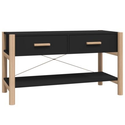 Meuble TV multimédia étagère télévision buffet téléviseur salle à manger salon chambre 82 x 38 x 45 cm bois d'ingénierie noir 02_0026322