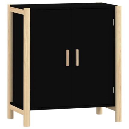 Buffet bahut commode armoire meuble de rangement organisateur cuisine salle de séjour salon 62 x 38 x 70 cm bois d'ingénierie noir 02_0036006