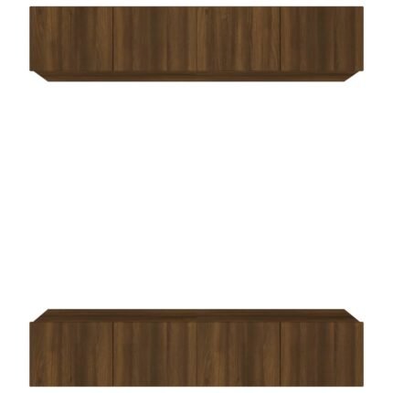 Meubles TV multimédia étagère télévision buffet téléviseur salle à manger salon chambre 4 pièces chêne 80 x 30 x 30 cm bois ingénierie brun 02_0028746