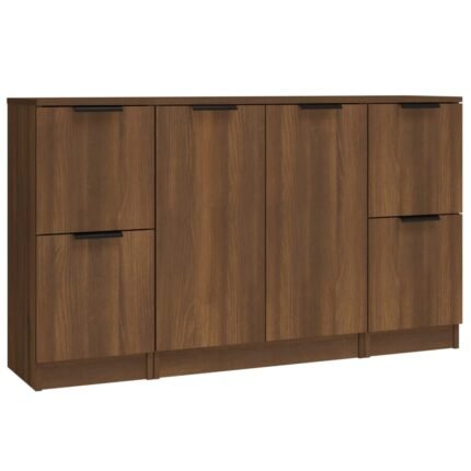 Buffet bahut commode armoire meuble de rangement organisateur cuisine salle de séjour salons 3 pcs bois d'ingénierie marron 02_0037091