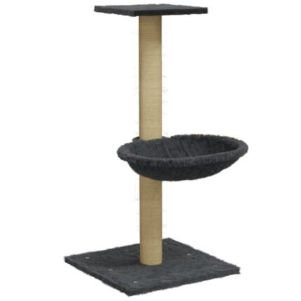 Arbre à chat meuble tour grimper jouet grattage grattoir escalade plateforme avec griffoir en sisal foncé 74 cm gris 02_0022444