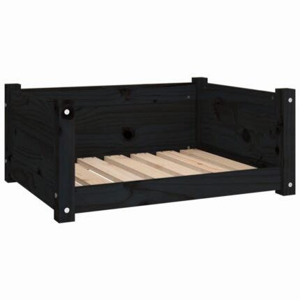Lit pour chien panier canapé confortable 65,5 x 50,5 x 28 cm bois de pin solide noir 02_0042768
