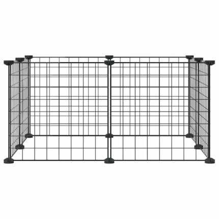 Cage animaux de compagnie à 8 panneaux 35 x 35 cm acier noir 02_0041600