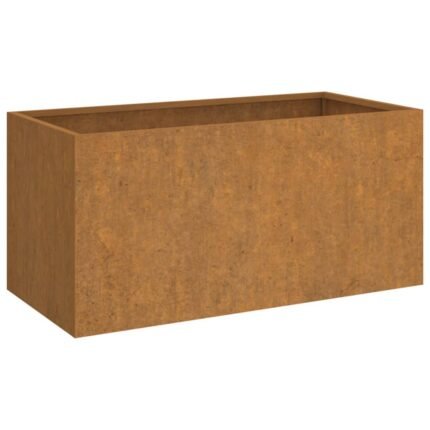 Jardinière bac lit surélevé plantes fleurs terrasse jardin 62 x 30 x 29 cm acier corten marron 02_0037740
