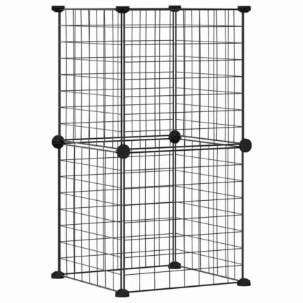 Cage animaux de compagnie à 8 panneaux 35 x 35 cm acier noir 02_0041597