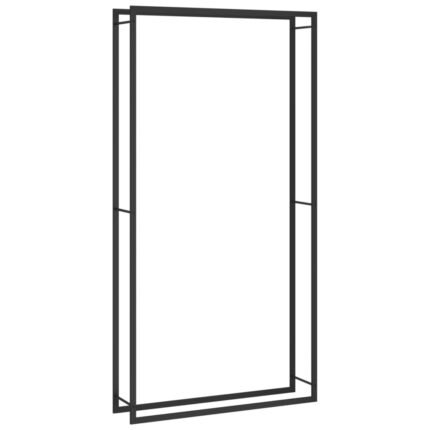 Portant de bois de chauffage mat 110 x 28 x 214 cm acier noir 02_0043746