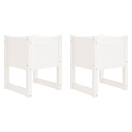 Jardinière bac lit surélevé plantes fleurs jardin terrasses lot de 2 40 x 40 x 52,5 cm bois massif de pin blanc 02_0038961