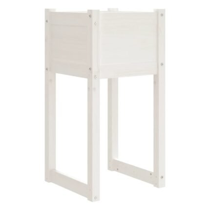 Jardinière bac lit surélevé plantes fleurs terrasse jardin 40 x 40 x 81 cm bois massif de pin blanc 02_0037590