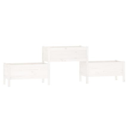 Jardinière bac lit surélevé plantes fleurs terrasse jardin 245,5 x 44 x 75 cm bois massif de pin blanc 02_0037476