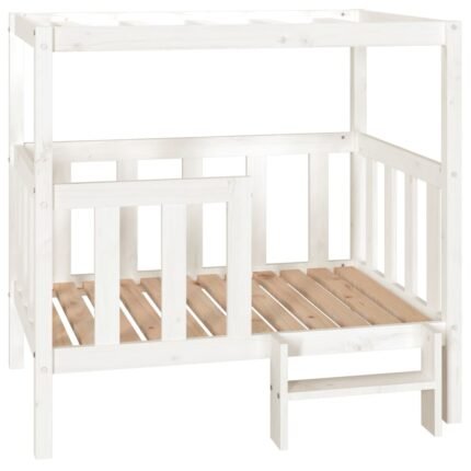 Lit pour chien panier canapé confortable 105,5 x 83,5 x 100 cm bois de pin solide blanc 02_0042645
