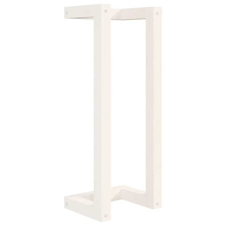 Porte-serviette blanc 23x18x60 cm bois de pin massif 02_0005514