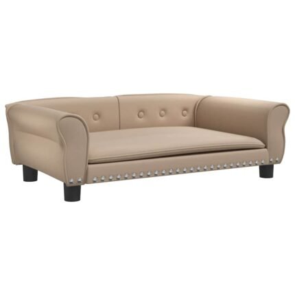Lit pour chien panier canapé confortable cappuccino 95 x 55 x 30 cm similicuir marron 02_0043085