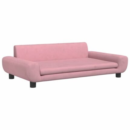 Lit pour chien panier canapé confortable 100 x 54 x 33 cm velours Rose 02_0042610
