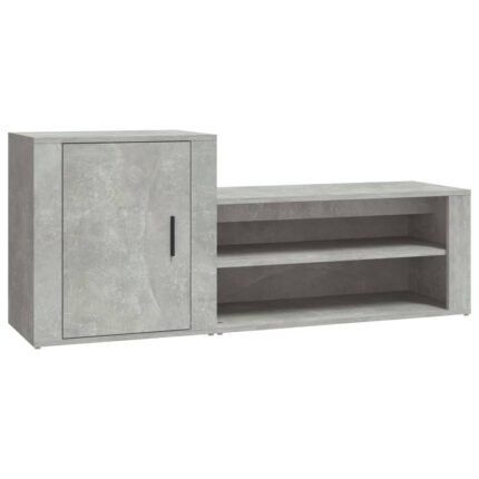 Armoire à chaussures range chaussures rangement meuble entrée couloir salon 130 x 35 x 54 cm bois d'ingénierie gris 02_0021801