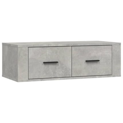 Meuble TV multimédia étagère télévision buffet téléviseur salle à manger salon chambre suspendu 80 x 36 x 25 cm bois d'ingénierie gris 02_0028489