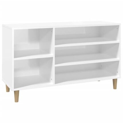 Armoire à chaussures range chaussures rangement meuble entrée couloir salon brillant 102 x 36 x 60 cm bois ingénierie blanc 02_0021291