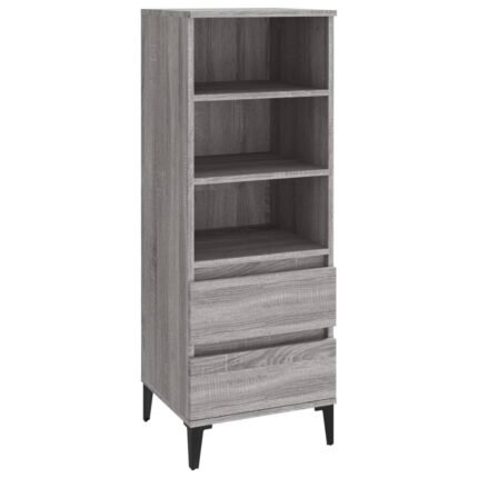Buffet bahut commode armoire meuble de rangement organisateur cuisine salle de séjour salon haut sonoma 40 x 36 x 110 cm bois d'ingénierie gris 02_0035355