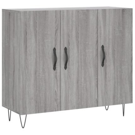 Buffet bahut commode armoire meuble de rangement organisateur cuisine salle de séjour salon sonoma 90 x 34 x 80 cm bois d'ingénierie gris 02_0036554
