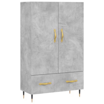 Buffet bahut commode armoire meuble de rangement organisateur cuisine salle de séjour salon haut 69,5 x 31 x 115 cm bois d'ingénierie gris 02_0034482