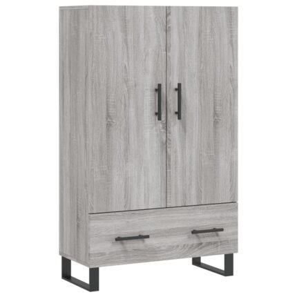 Buffet bahut commode armoire meuble de rangement organisateur cuisine salle de séjour salon haut sonoma 69,5 x 31 x 115 cm bois d'ingénierie gris 02_0035388
