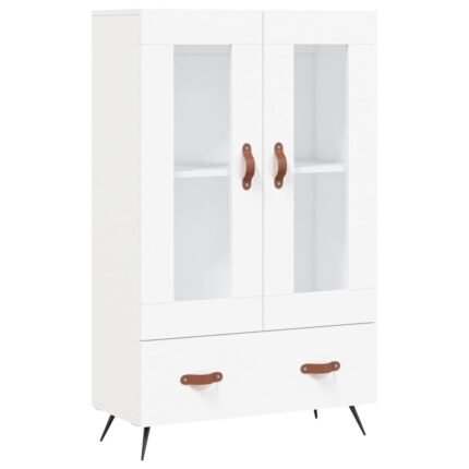 Buffet bahut commode armoire meuble de rangement organisateur cuisine salle de séjour salon haut 69,5 x 31 x 115 cm bois d'ingénierie blanc 02_0032511