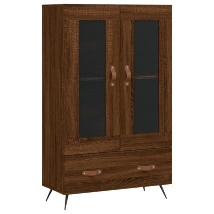 Buffet bahut commode armoire meuble de rangement organisateur cuisine salle de séjour salon haut 69,5 x 31 x 115 cm bois d'ingénierie marron 02_0033761