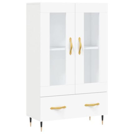 Buffet bahut commode armoire meuble de rangement organisateur cuisine salle de séjour salon haut 69,5 x 31 x 115 cm bois d'ingénierie blanc 02_0032506