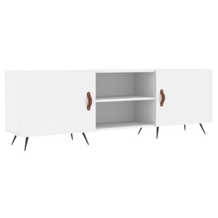 Meuble TV multimédia étagère télévision buffet téléviseur salle à manger salon chambre 150 x 30 x 50 cm bois d'ingénierie blanc 02_0025988