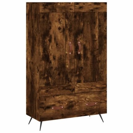 Buffet bahut commode armoire meuble de rangement organisateur cuisine salle de séjour salon haut 69,5 x 31 x 115 cm bois d'ingénierie marron 02_0033389