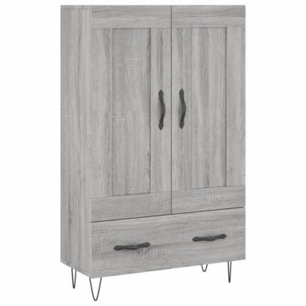Buffet bahut commode armoire meuble de rangement organisateur cuisine salle de séjour salon haut sonoma 69,5 x 31 x 115 cm bois d'ingénierie gris 02_0035402