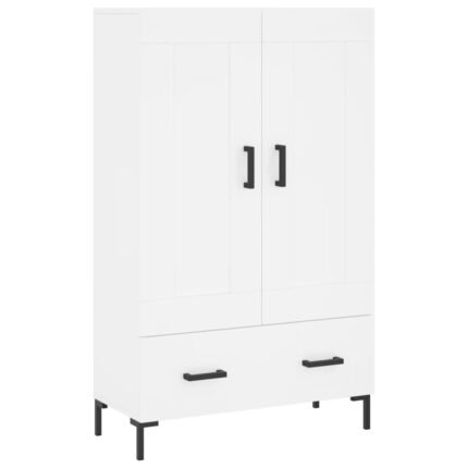 Buffet bahut commode armoire meuble de rangement organisateur cuisine salle de séjour salon haut 69,5 x 31 x 115 cm bois d'ingénierie blanc 02_0032491