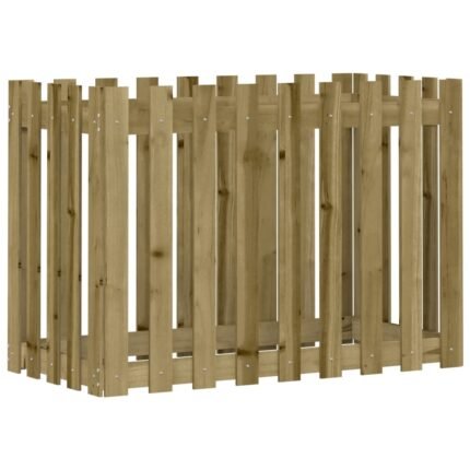 Jardinière bac lit surélevé plantes fleurs terrasse jardin de jardin design de clôture bois de pin imprégné marron 02_0039812