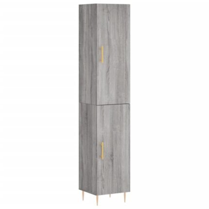 Buffet bahut commode armoire meuble de rangement organisateur cuisine salle de séjour salon haut sonoma 34,5 x 34 x 180 cm bois d'ingénierie gris 02_0035302