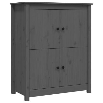 Buffet bahut commode armoire meuble de rangement organisateur cuisine salle de séjour salon 83 x 41,5 x 100 cm bois massif de pin gris 02_0031807