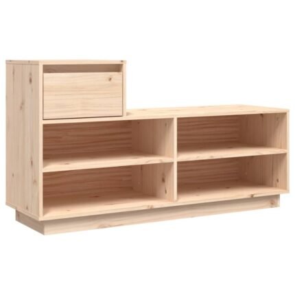 Armoire à chaussures range chaussures rangement meuble entrée couloir salon 110 x 34 x 61 cm bois de pin massif brun 02_0021323