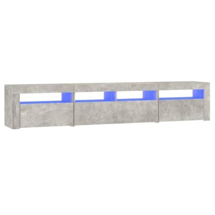 Meuble TV multimédia étagère télévision buffet téléviseur salle à manger salon chambre avec lumières LED 210 x 35 x 40 cm gris 02_0026555