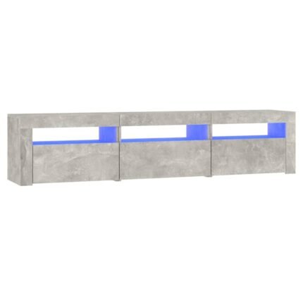 Meuble TV multimédia étagère télévision buffet téléviseur salle à manger salon chambre avec lumières LED 180 x 35 x 40 cm gris 02_0026542