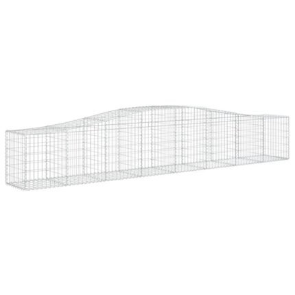 Panier de gabions clôture cage mur de soutènement arqué 400 x 50 x 60/80 cm fer galvanisé Argent 02_0040101