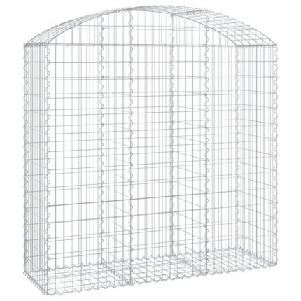 Panier de gabions clôture cage mur de soutènement arqué 150 x 50 x 140/160 cm fer galvanisé Argent 02_0039982