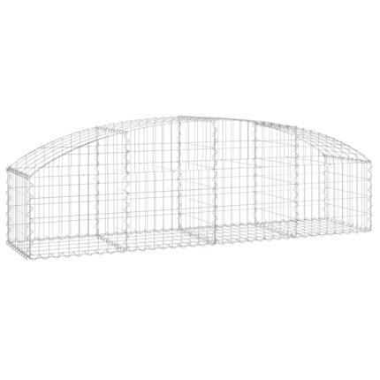 Panier de gabions clôture cage mur de soutènement arqué 200 x 50 x 40/60 cm fer galvanisé Argent 02_0040042