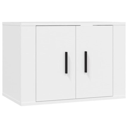 Meuble TV multimédia étagère télévision buffet téléviseur salle à manger salon chambre mural 57 x 34,5 x 40 cm blanc 02_0027789
