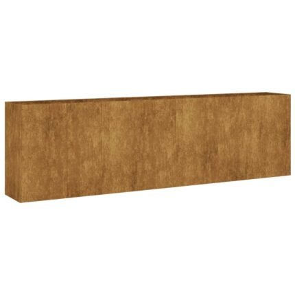 Jardinière bac lit surélevé plantes fleurs terrasse jardin de jardin 280 x 40 x 80 cm acier corten marron 02_0039419