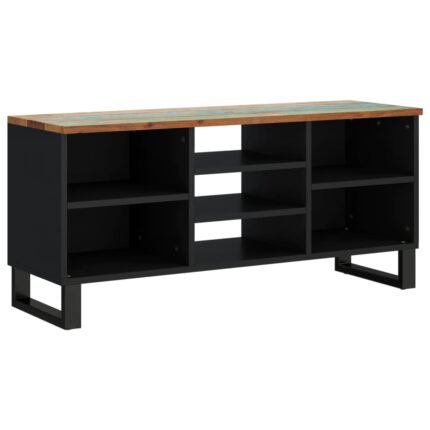 Meuble TV multimédia étagère télévision buffet téléviseur salle à manger salon chambre 100 x 33 x 46 cm bois de récupération et d'ingénierie brun 02_0025455