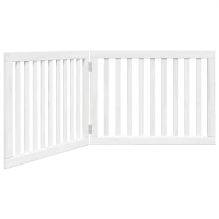 Barrière de sécurité pour chien animaux de compagnie pliable 2 panneaux 160 cm bois de peuplier blanc 02_0023038