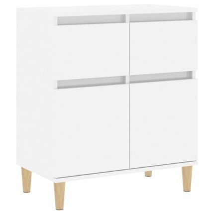 Buffet bahut commode armoire meuble de rangement organisateur cuisine salle de séjour salon brillant 60 x 35 x 70 cm bois d'ingénierie blanc 02_0030675