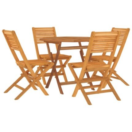 Ensemble à dîner salon de jardin meuble d'extérieur 5 pièces 85 x 85 x 76 cm  bois de teck massif 02_0014291