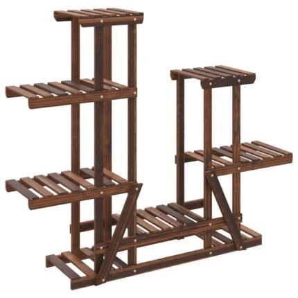 Support à fleurs meuble plante 95 x 25 x 96 cm bois massif de sapin marron 02_0045221